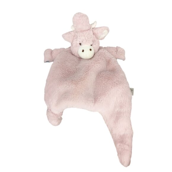 Little Giraffe Faux Fur Pink Giraffe Lovey Rattle Teether Security Blanket - Picture 1 of 7